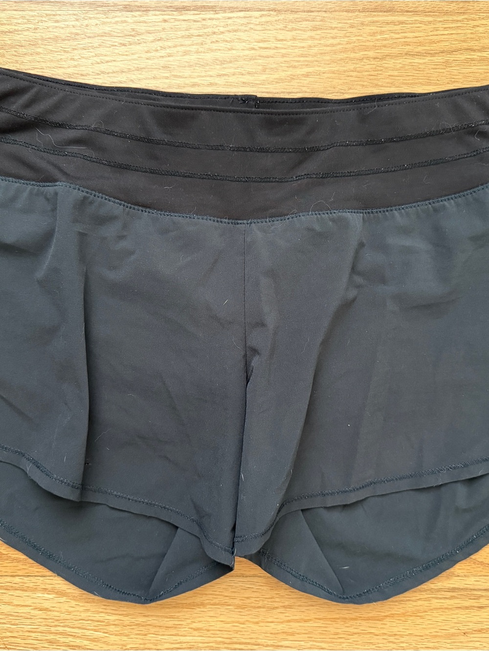 oiselle Charcoal Black Run Shorts with Textured Front